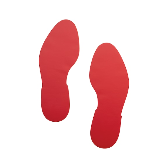 Heavy-duty floor marking Footprint - FLRMRK-FOOTPRINT-SHAPE-HD-RED-PAIR