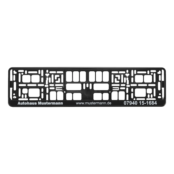Number plate holder, Basixx completely printed - NPH-COMPL-PLT/STR-1COL-BASIXX-520MM