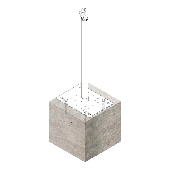 Single anchor point for concrete With concrete screw, rectangular