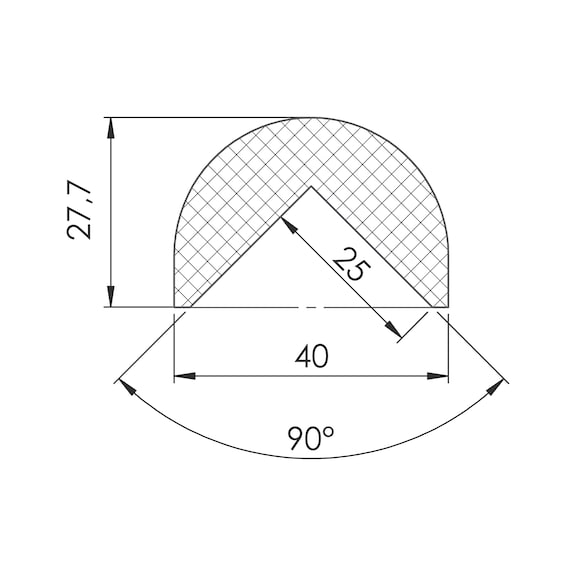 Waarschuwings- en beschermingsprofiel rond/vierkant Voor hoeken van 90° - 2