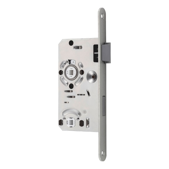 Interior door mortise lock, WC class 1 - MORTSLOK-CL1-WC-DIN/R-SILVER-GREY-20MM