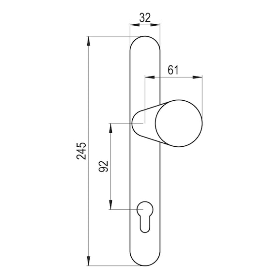Handle plate on outer plate - 2