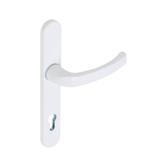 AL 900 door handle on outer plate With CK punch - DH-ALU-AL900-OUTS-H-CK-92-8-216-WEISS