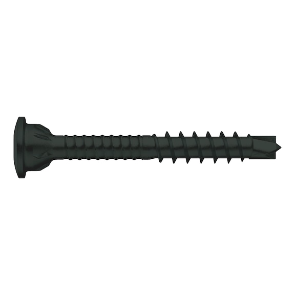 ASSY<SUP>®</SUP>plus 4 A2 TH terrace constr. screw Stainless steel A2 black partial thread TH with grooved shank - SCR-TH-TER-DBIT-A2-BLCK-RW20-5,5X50/23
