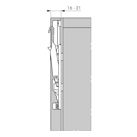 Ferrure de suspension pour meuble haut SH-64, invisible - 12