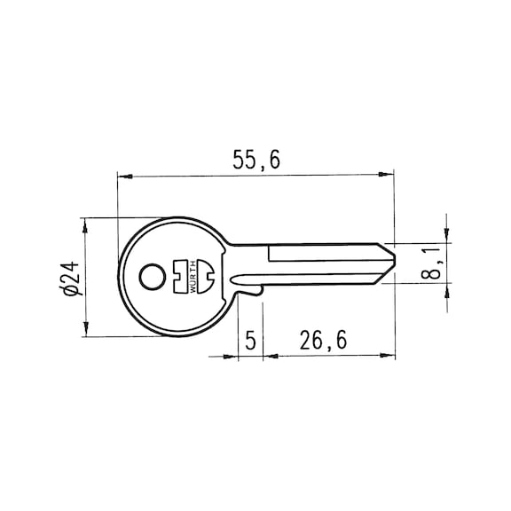 Schlüsselrohling für Profilzylinder S5 Eco im 5-Stift-System - 2