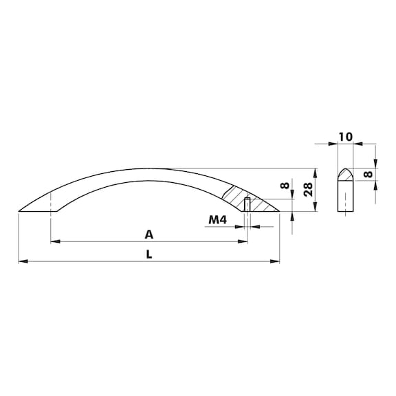 Design-Möbelgriff Segmentbogen Dachform - 2
