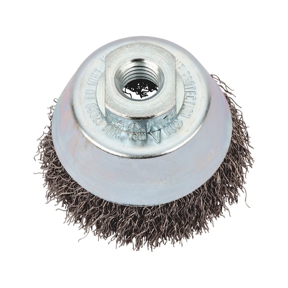 Wire cup brush Steel wire (crimped, single row) - 1