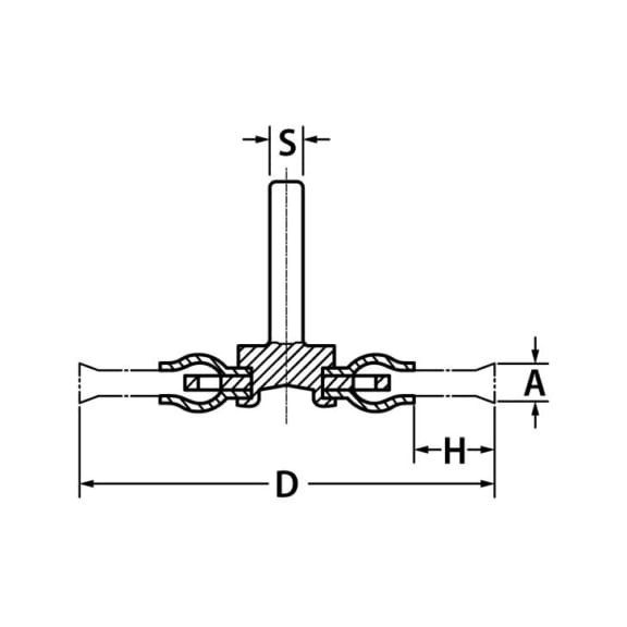Spazzola metallica cilindrica con albero Filo di acciaio (intrecciato, fila singola) - 2