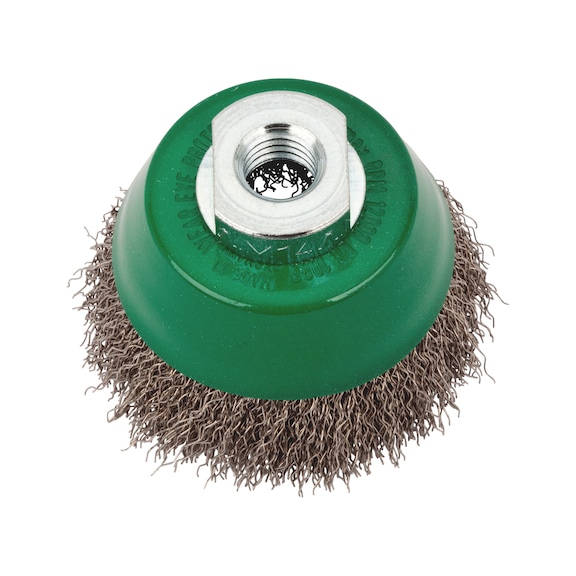 Wire cup brush Rust-free wire (crimped, single row) - 1