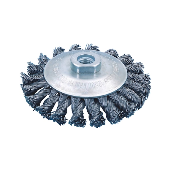Conical brush Braided steel with M14 connecting thread - 1