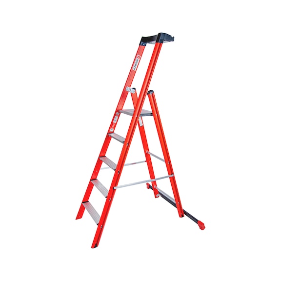 Aluminium standing ladder Pro - STANDLDR-PLTFORM-PRO-83X1100-L2600-7STEP