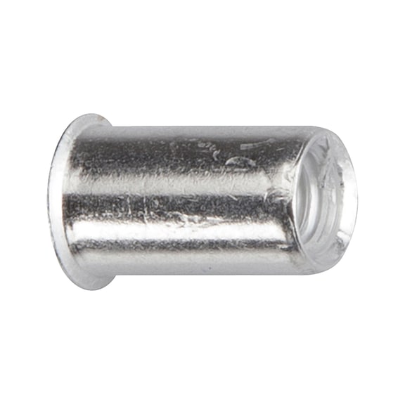 Rivet nut Aluminium round small countersunk head, smooth, open - 1