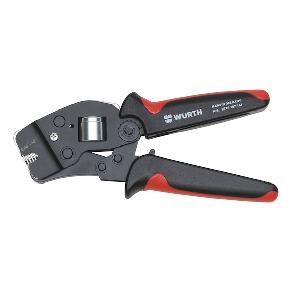 Crimping tool with front loading