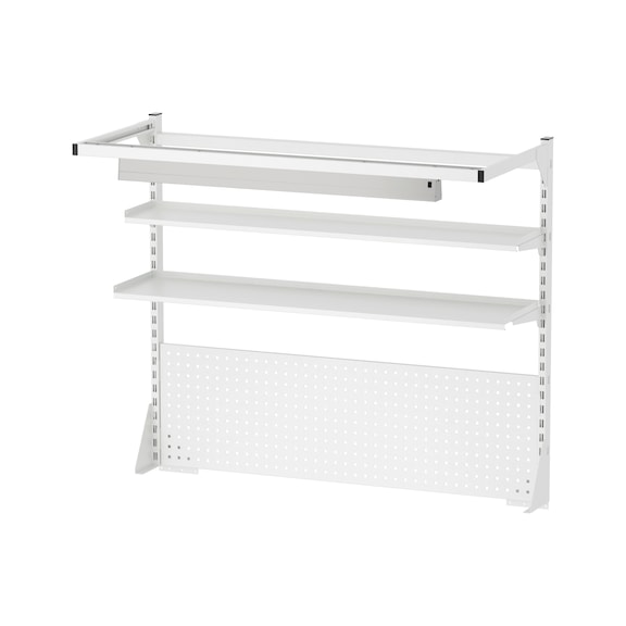 Mounting frame set 4 perforated wall/shelf/light