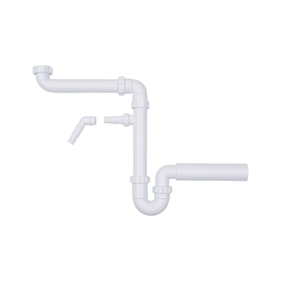 Space-saving combination for sinks Polypropylene white - DRN-SNK-SPACESAVING-1 1/2IN-DN50