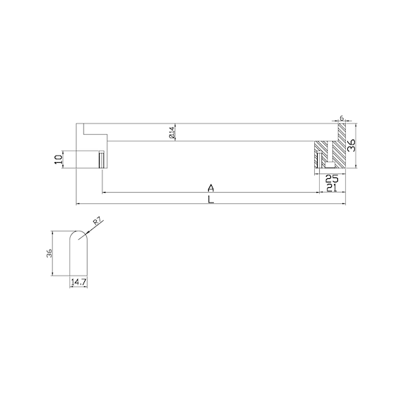Designer furniture handle D handle - 2