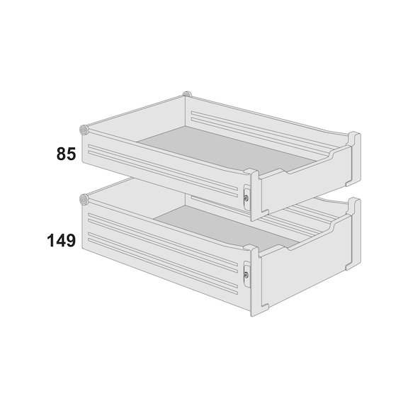 Coulisse interne Kit complet pour tiroir Integra à simple paroi - 8