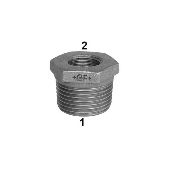 Nipplo di riduzione MF FIG.241 zincato GFF - NIPPLO-DI-RIDUZIONE-FIG.241-ZN-1/2"X1/4"