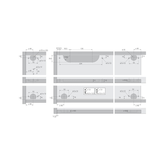 Kit d'amortissement, en ligne, SlideLine 55 Plus Pour portes coulissantes en bois encastrées - 4