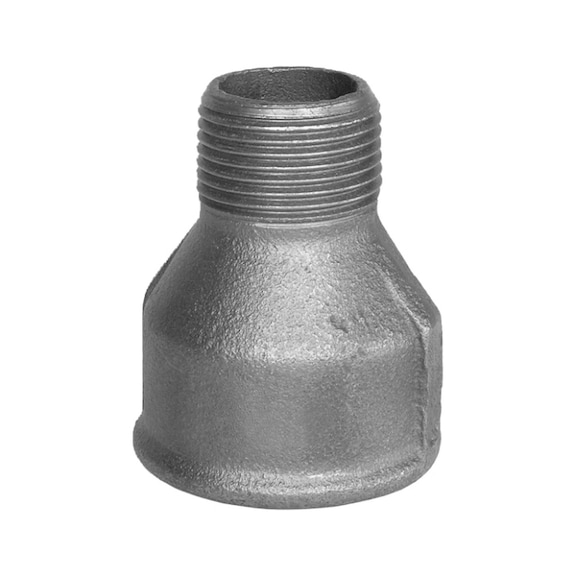 Sleeve, reduced with female and male thread EN10242 M4, hot-dip galvanised malleable iron - 1