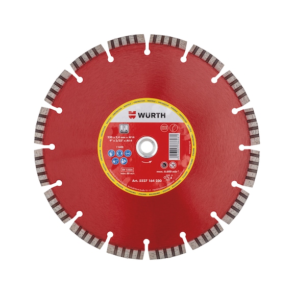 M14 segmented construction site diamond cutting disc - CUTDISC-DIA-CONSTRUCTION-M14-D230MM