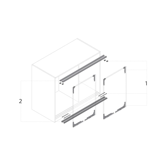 Kit de rails simples, en ligne SlideLine M - 4