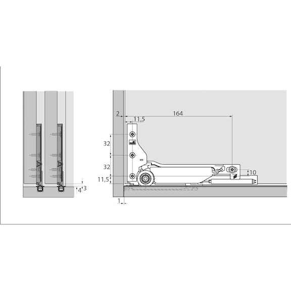 Kit de rails simples, en ligne SlideLine M - 3