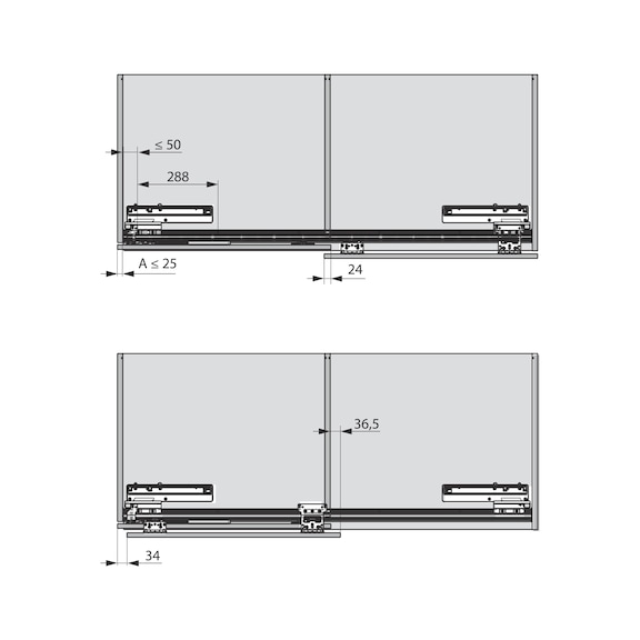 Dünntür-Set TopLine L für extra dünne Türen von nur 10 bis 12 mm Türdicke - 2