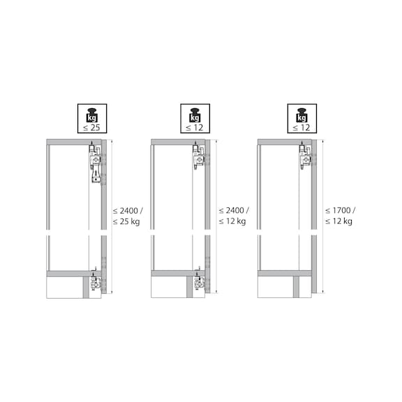 Folding door fittings with lower guide with automatic closing WingLine L - 9