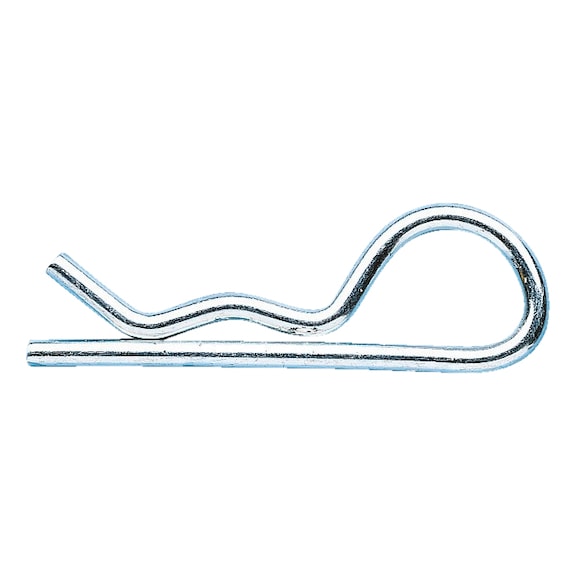 Spring cotter pin With single loop. Zinc-plated steel, blue passivated - SPGPIN-SNGLEYE-(ZN)-5X85