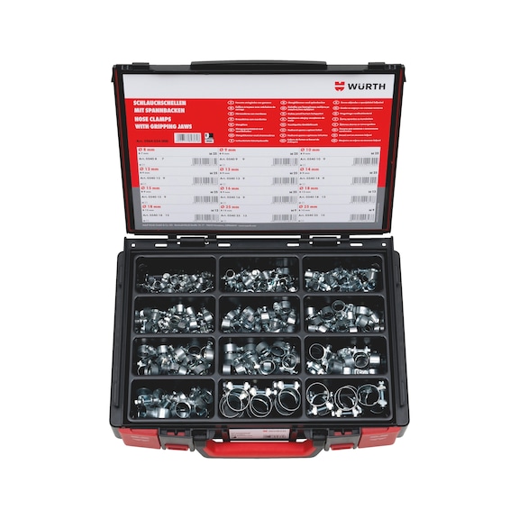 Clamping jaw hose clamp assortment