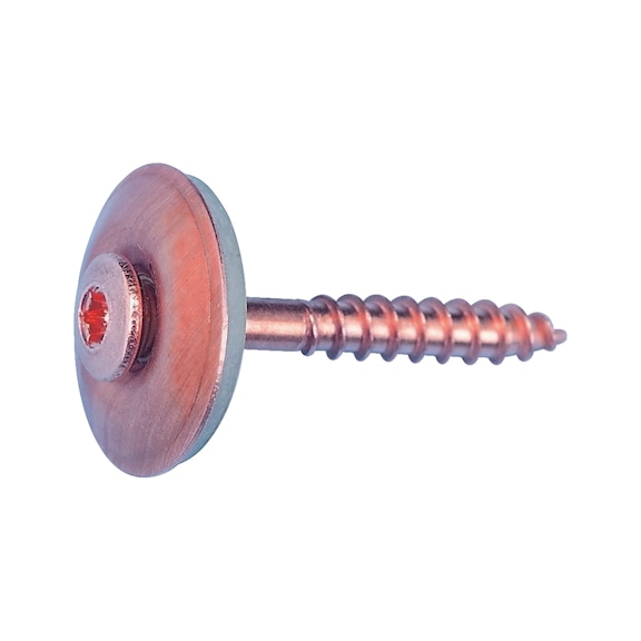 Plumber's sealing screw, A2 stainless steel, copper-plated - 1