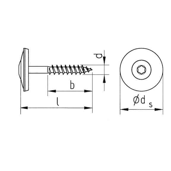 Plumber's sealing screw, A2 stainless steel - 2