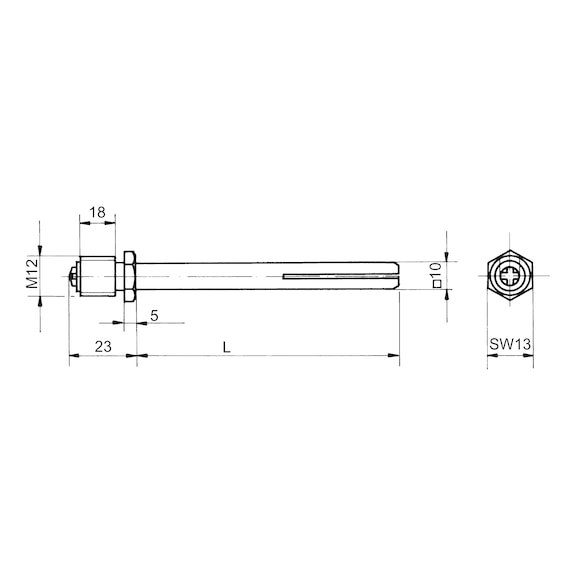 Wechsel-Spaltstift 10 mm mit M12 Gewinderolle - 2