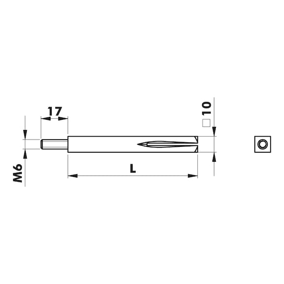 Wechsel-Spaltstift 10 mm mit M6 Gewinde - 2