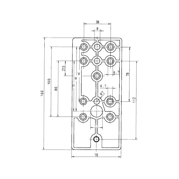 Drilling jig For nylon door handle - AY-DRILLGAUGE -DRFRN-PLA-CENTERARBOR