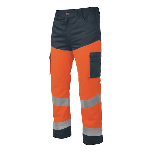 Pantalon de travail Würth MODYF haute-visibilité jaune/marine - PANT HAUTE VISIBILITE ORANGE/MARINE L
