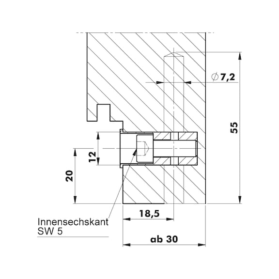Klemmblock für Zimmertür-Einsteck-Einbohrbänder - KLEBLCK-ZIMTR-ZD-WEISS