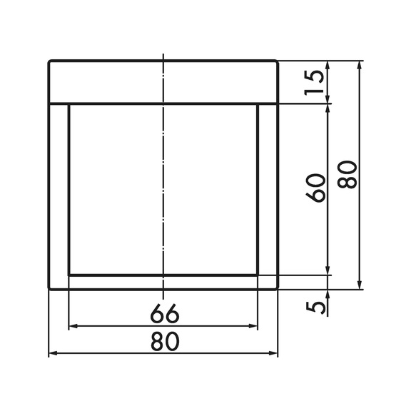 Poignée coquille carrée MUG-ZD 1 Fabrication en zamak - 3