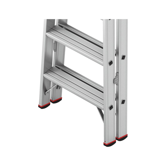Flanged aluminium standing ladder with steps - 2