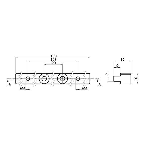 Design-Möbelgriff Stegform MG-ALH1 aus Aluminium und Holz - 3