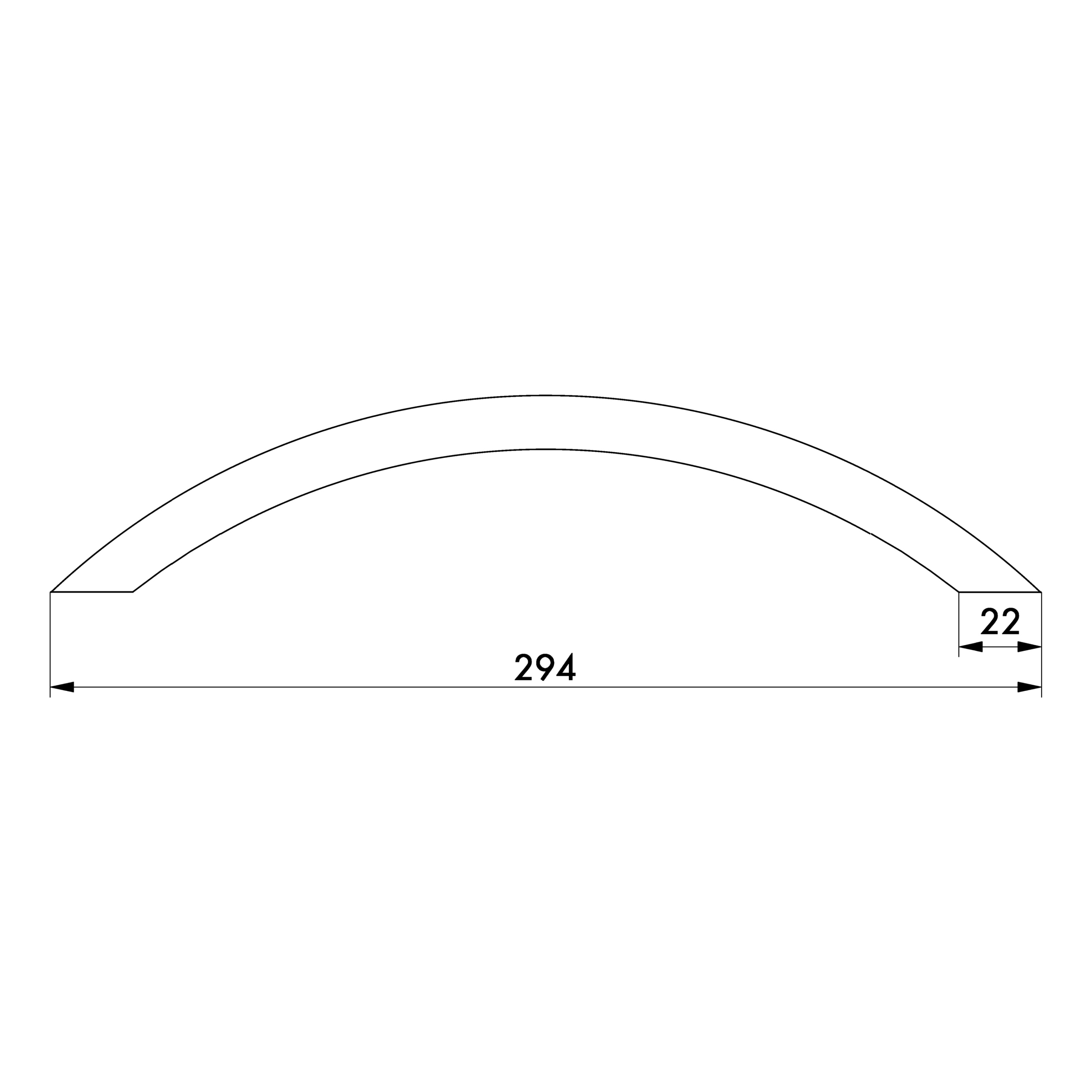 Design-Möbelgriff Segmentbogenform, MG-ZD 5 aus Zinkdruckguss - 4
