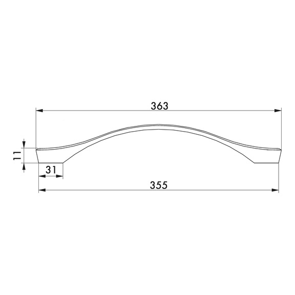 Design-Möbelgriff Segmentbogenform MG-ZD 6 aus Zinkdruckguss - 4