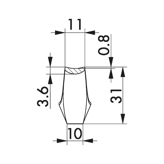 Design-Möbelgriff Segmentbogenform MG-ZD 6 aus Zinkdruckguss - 2