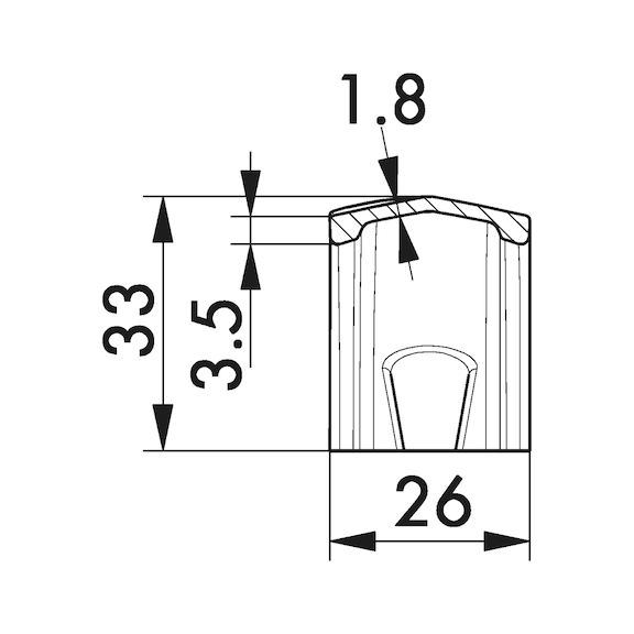 Design-Möbelgriff Segmentbogenform MG-ZD 7 aus Zinkdruckguss - 5