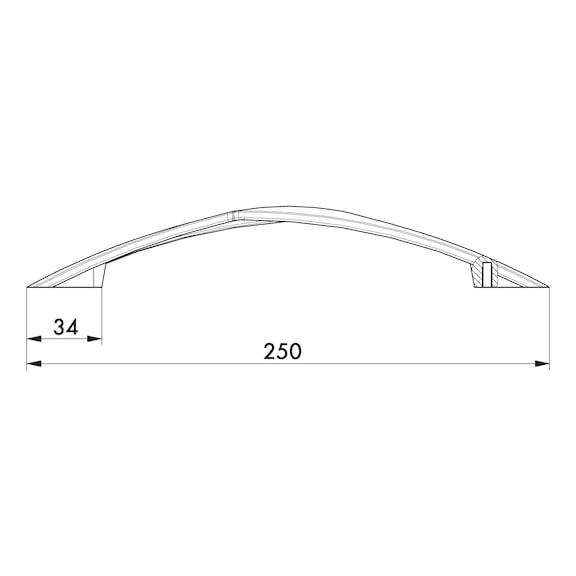 Design-Möbelgriff Segmentbogenform MG-ZD 7 aus Zinkdruckguss - 4
