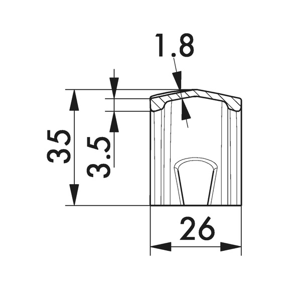 Design-Möbelgriff Segmentbogenform MG-ZD 7 aus Zinkdruckguss - 2