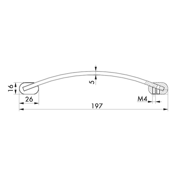 Design-Möbelgriff Segmentbogenform MG-ZDAL 5 aus Zinkdruckguss und Aluminium - 7