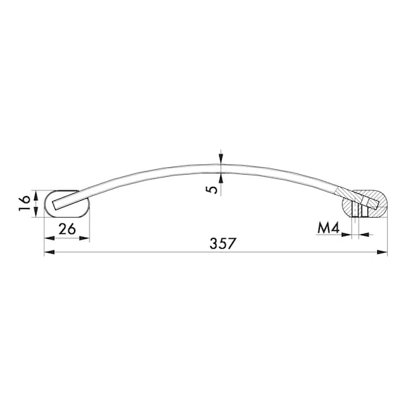 Design-Möbelgriff Segmentbogenform MG-ZDAL 5 aus Zinkdruckguss und Aluminium - 4